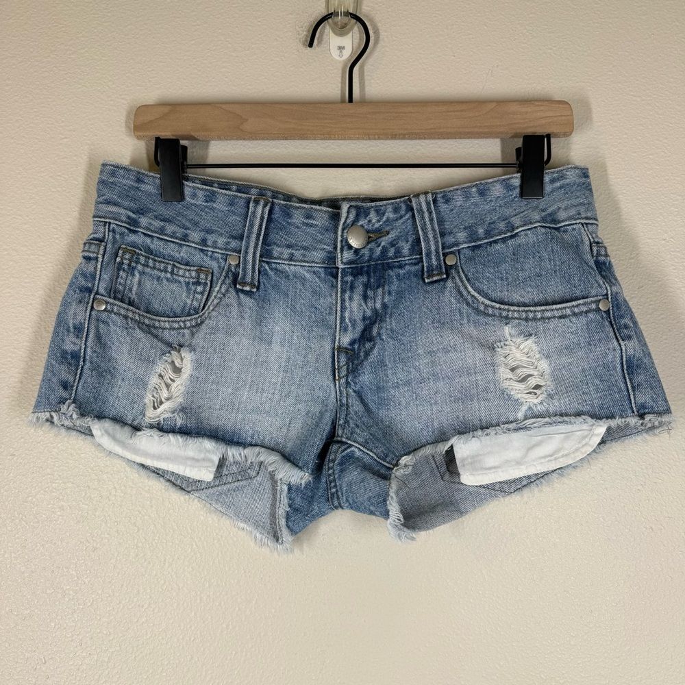 Vintage Y2K Forever 21 Micro Mini Jean Shorts Cut Offs Denim Distressed Size 27